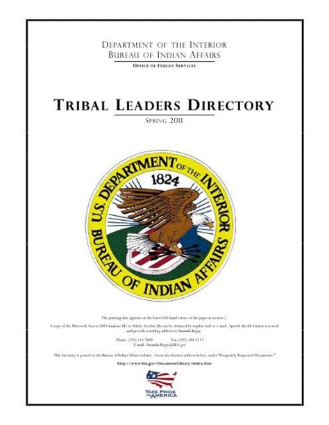 bureau of indian affairs tribal directory